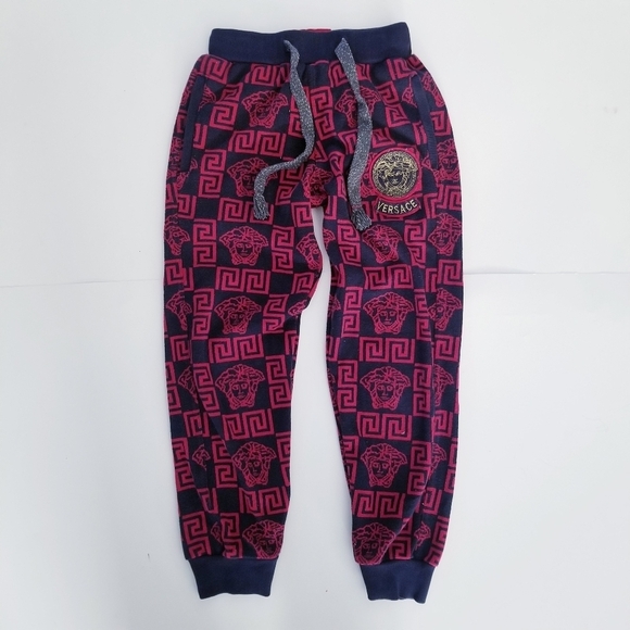 Boys Red Gold Greek Medusa Jogger Sweatpants - Picture 1 of 10